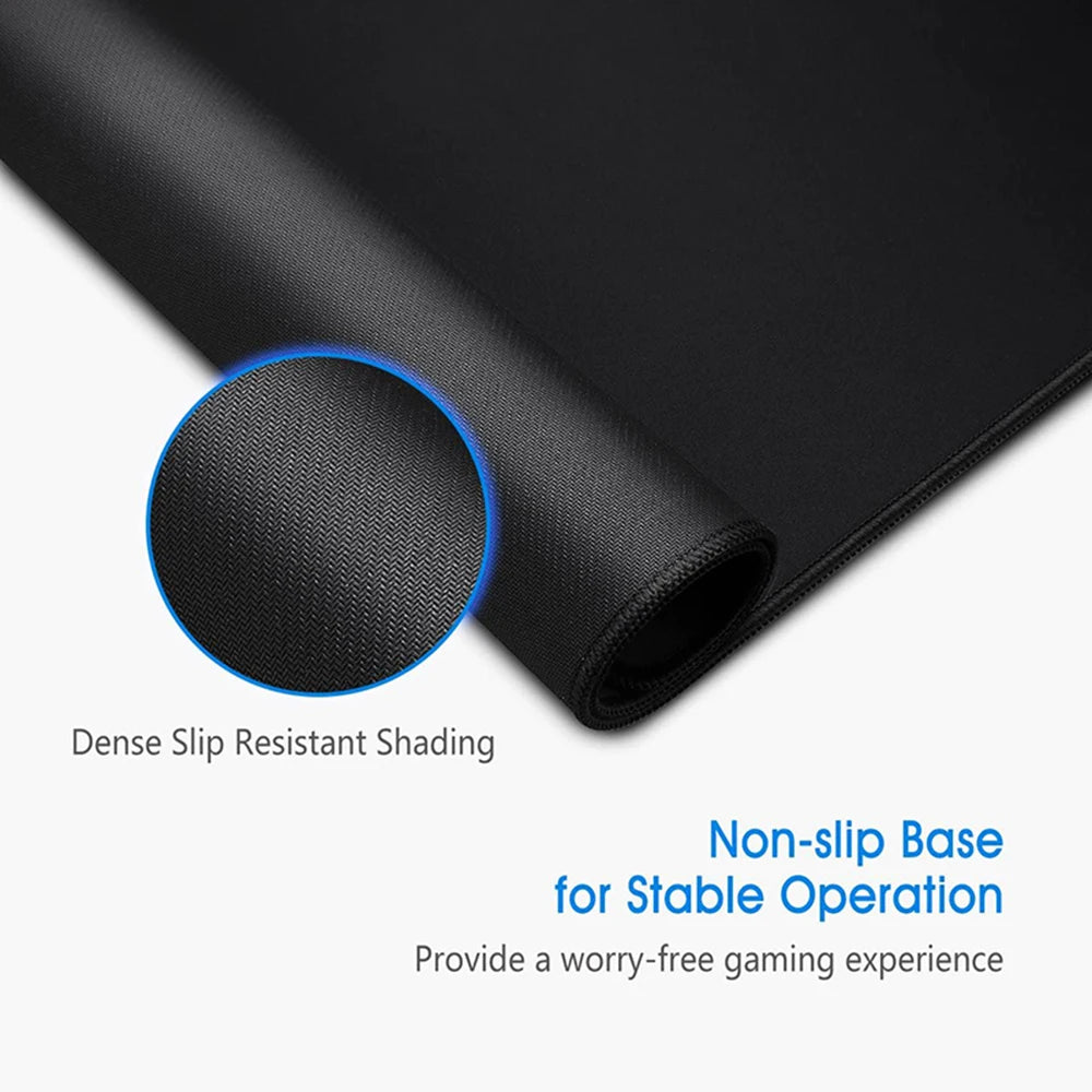 Black Keyboard Extra Big Mouse Pad Anti-Slip Rubber Base Desk Pad Durable Locking Edge Laptop Mouse Mat for Gamer Home Office