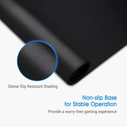 Black Keyboard Extra Big Mouse Pad Anti-Slip Rubber Base Desk Pad Durable Locking Edge Laptop Mouse Mat for Gamer Home Office