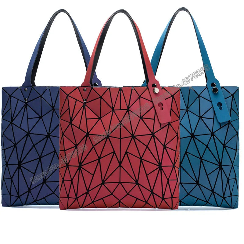 Luminous Bag Reflective Geometric Bags for Women 2024 Quilted Shoulder Bags Totes Female Handbags Bolsa Feminina Sac À Main