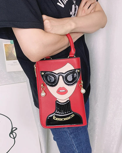 Sexy Lady Face Purses and Handbags for Women Fashion Designer Chain Shoulder Bag Party Clutch Funky Female Crossbody Bags 2022
