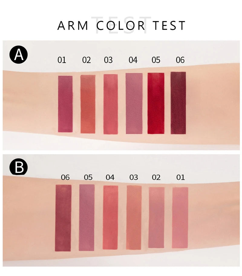 6Pcs/Box Makeup Lipstick Liquid Set Velvet Matte Gloss Lip Red Lipstick Nude Women Long Lasting Waterproof Beauty Cosmetic Kit