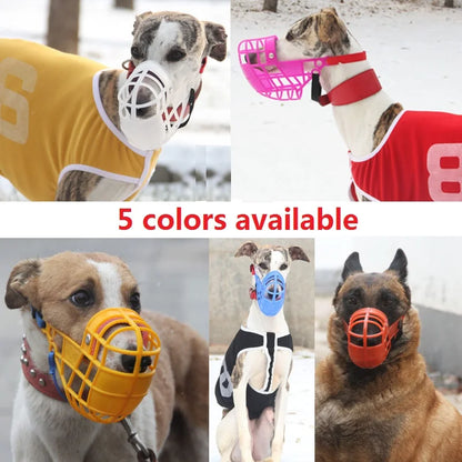 Pet Dog Muzzle Breathable Basket Muzzle Large Dogs Stop Biting Barking Chewing For Greyhound Gree Whippet Dogs Supplies