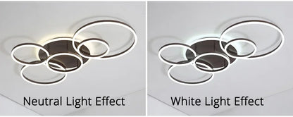Modern Round Design Ceiling Lights For Living Room Bedroom Gold White Coffee Painted  Circle Rings Lighting Fixtures Luminaire