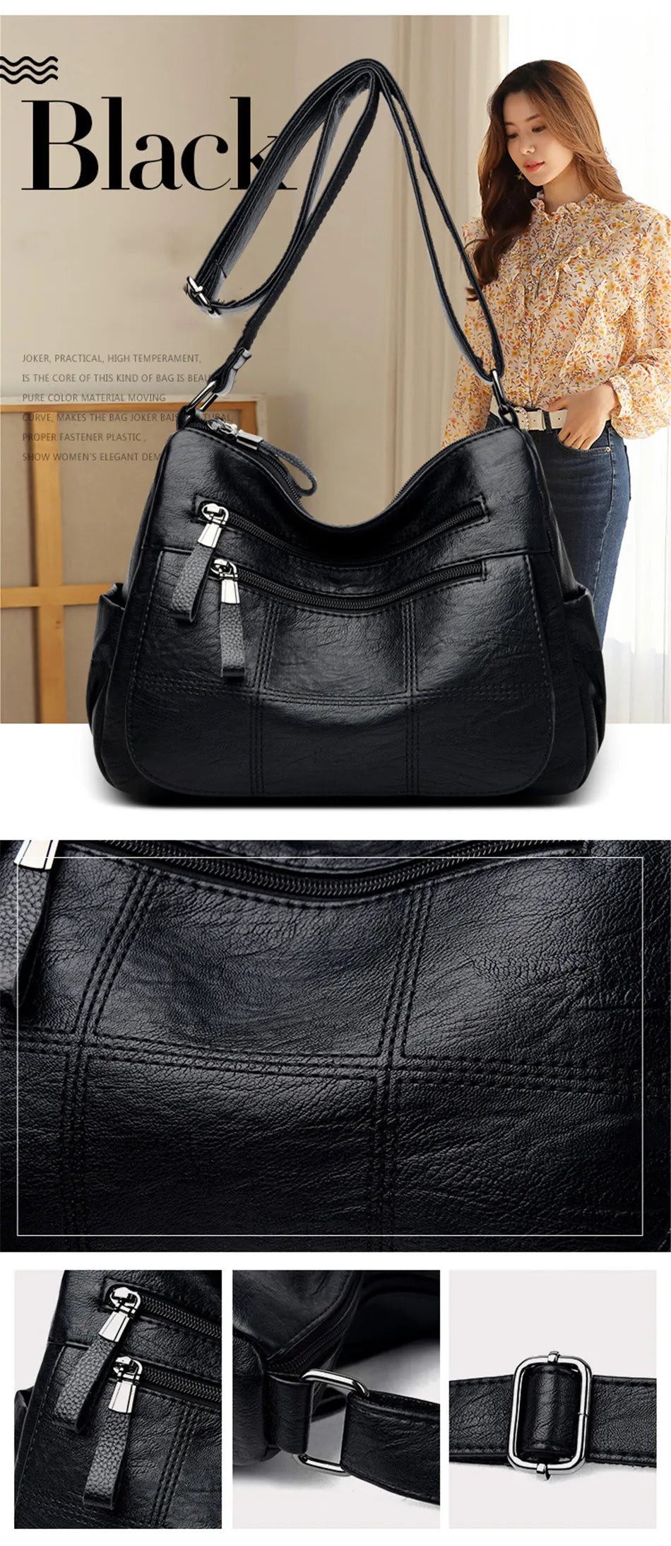 High Quality Leather Luxury Handbags Ladies Bag Designer Shoulder Crossbody Bags For Women 2024 New Bolsa Feminina Sac A Main
