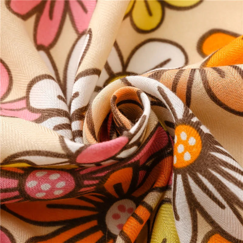 2026 Luxury Brand Ink Painting Floral Tassel Viscose Shawl Scarf Lady High Quality Pashmina Hijab and Wraps Foulard Muslim Sjaal
