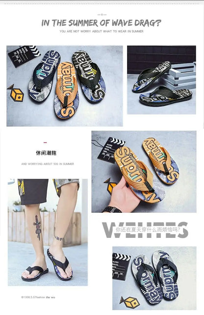 Men Flip Flops Slides 2023 Trend Summer Anti-skid Man Slippers Outdoor Light Casual Beach Male Sandals Household Slides for Men