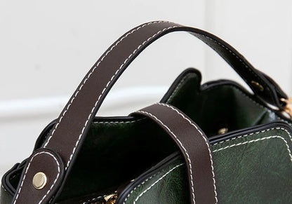 New Arrival PU Leather Bucket Shoulder Bags for Women Solid Color Crossbody Small Handbag Zipper Phone Purse Messenger Bag Pouch