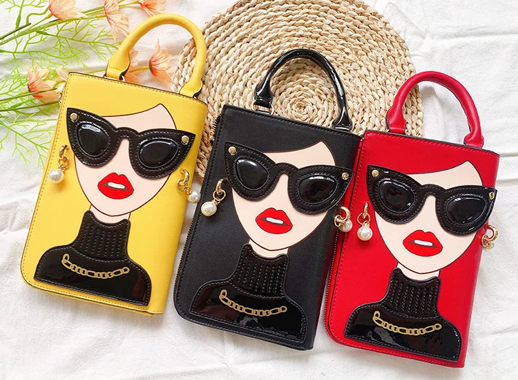 Sexy Lady Face Purses and Handbags for Women Fashion Designer Chain Shoulder Bag Party Clutch Funky Female Crossbody Bags 2022