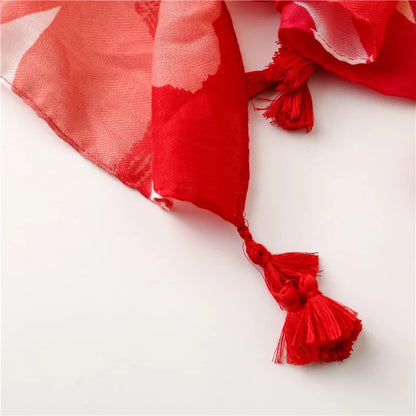 2026 Luxury Brand Ink Painting Floral Tassel Viscose Shawl Scarf Lady High Quality Pashmina Hijab and Wraps Foulard Muslim Sjaal