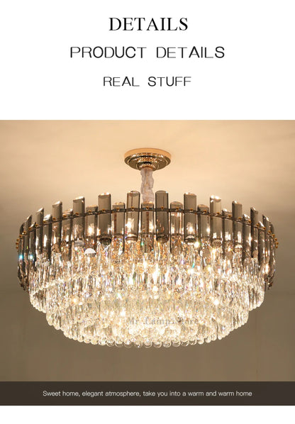 Ceiling Lamp For Living Room  Round Crystal Kitchen Lamp Simple Modern Atmosphere Bedroom Dining Room Lamp Light Pandant lights