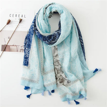 2020 New Fashion Print Summer Women cotton Scarf Polka Dot Beach Hijab Shawls and Wraps Female Foulard Echarpe Designer Bandana