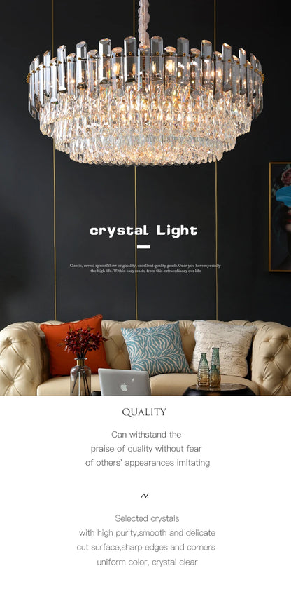 Ceiling Lamp For Living Room  Round Crystal Kitchen Lamp Simple Modern Atmosphere Bedroom Dining Room Lamp Light Pandant lights