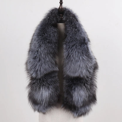 New Winter Lady Natural Luxury Real Fox Fur Scarf Shawl Full Pelt Warm Soft 100% Genuine Fox Fur Scarves Women Real Fur Muffler