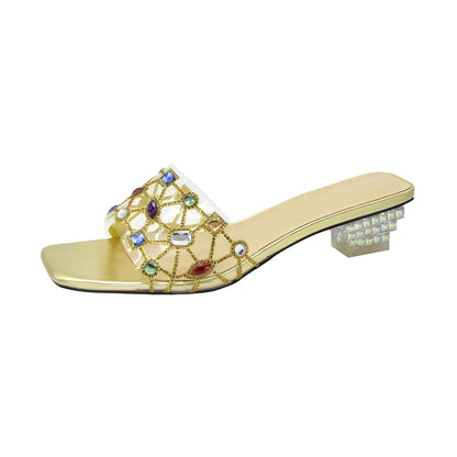 New Arrival Open Toe Shoes Clear Heels for Women Transparent Rhinstone Wedding Shoes Bride Women Shoe and Bag Set with Diamonds