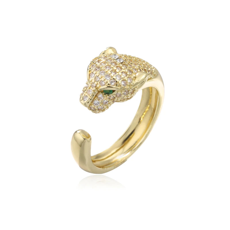 Fashion Full CZ Inlaid Animal Ring Opening Personality Unisex Ring Party Jewelry Gift Dropshipping