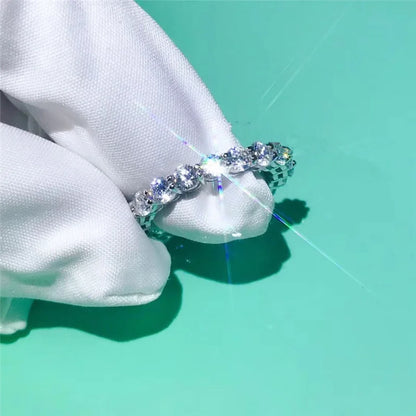 Brand Real 925 Sterling Silver ring Round 4mm Lab Diamond Cz Engagement wedding band rings For women men Party Jewelry