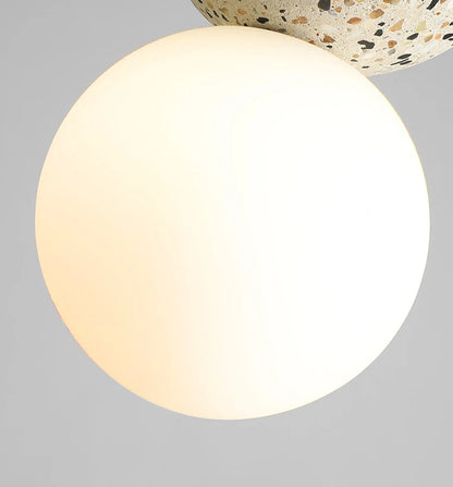 OUDELADI Cement Pendant Lights Bedroom Bedside Dining Decor Wood Glass ball Hanging Lamp Kitchen LED Lighting Luminaires