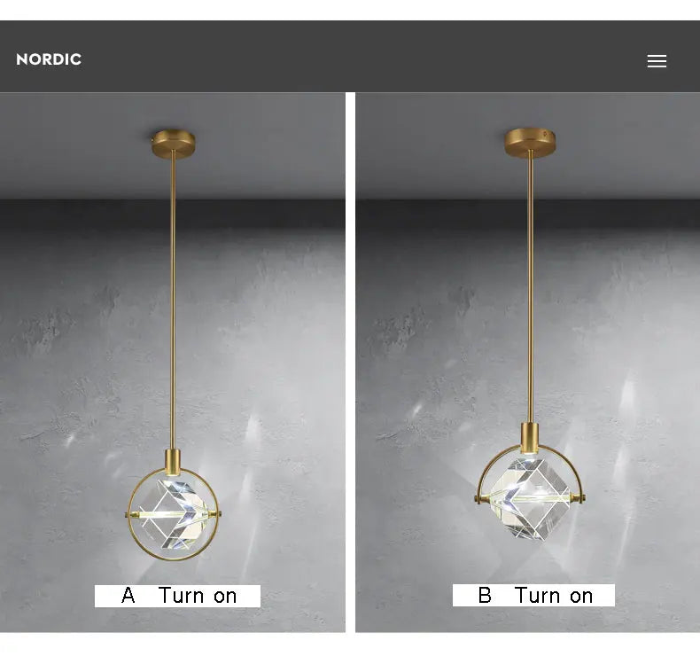 Crystal Led Pendant Lights Kitchen Fixture Suspension Bedside Hanging Lamp Nordic Loft Living Room Dining Room Indoor Home Decor
