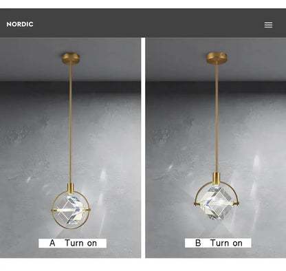 Crystal Led Pendant Lights Kitchen Fixture Suspension Bedside Hanging Lamp Nordic Loft Living Room Dining Room Indoor Home Decor