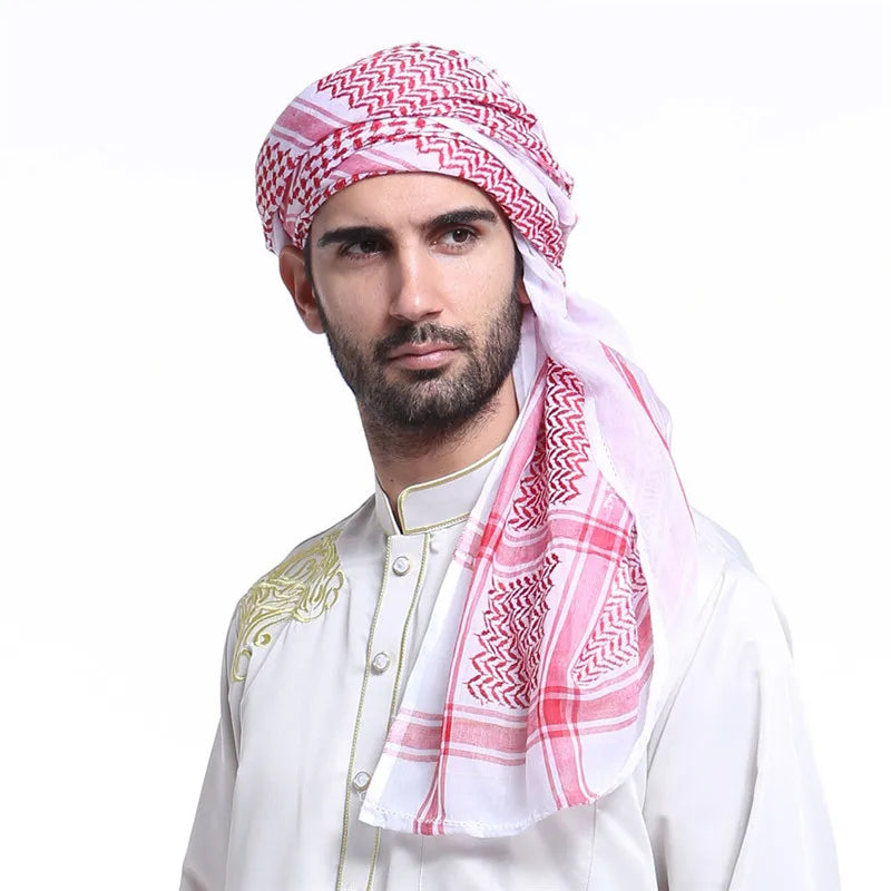 2026 Men Arab Headwear Hijab Scarf Islamic foulard Print Scarf Turban Arabic Headcover for men's muslim clothing prayer turbante