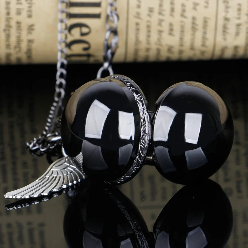 Steampunk Fashion Ball Quartz Pocket Watches With Pendant Necklace Chain Children Best Xmas Gifts