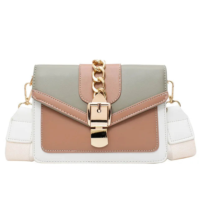 Yogodlns Small Summer Contrast Color PU Leather Crossbody Bags For Women New  Chain Shoulder Messenger Handbags Lady Hand Bag