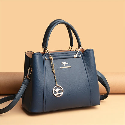 Casual Tote Women's Soft Leather Handbag Luxury Designer 3 Layers Shoulder Crossbody Bag Lady Large Capacity Shopper Sac A Main