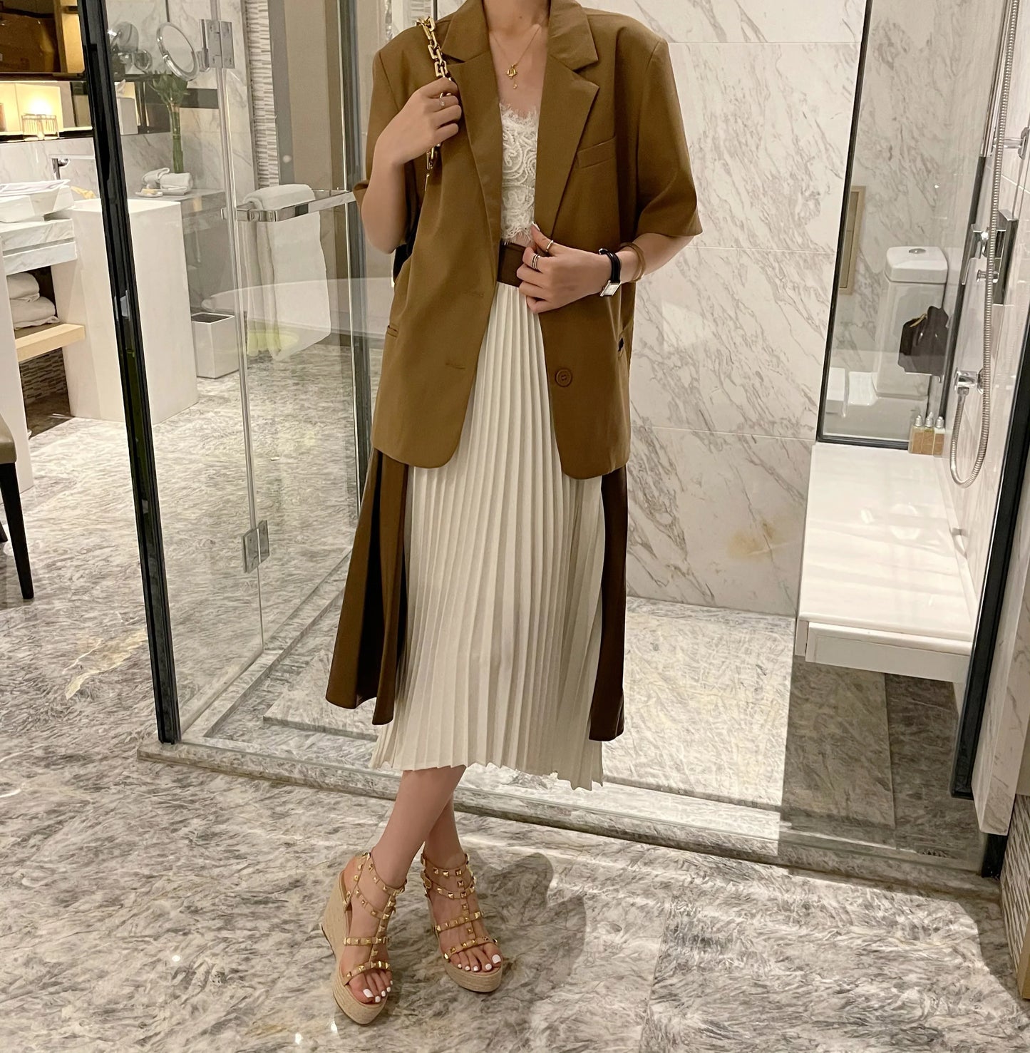 Rivet Wedges Women Sandals Open Toe Ankle Buckle Strap Ladies Platform Wedges Sandals High Heels Roman Rattan Grass Woven Shoes