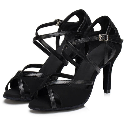 Latin Shoes Salsa Tango Ballroom Party Sports Women's Shoes Red Black Girls High Heel Summer Sandals Outdoor Women's Dance Shoes