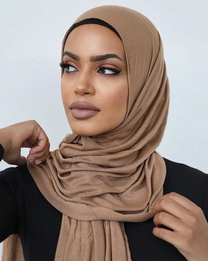 Hot Muslim Fashion Woman Soft Hijabs Scarf Shawl Plain Cotton Jersey Scarves Turban Women Long Shawls Head Wrap Headband Abaya