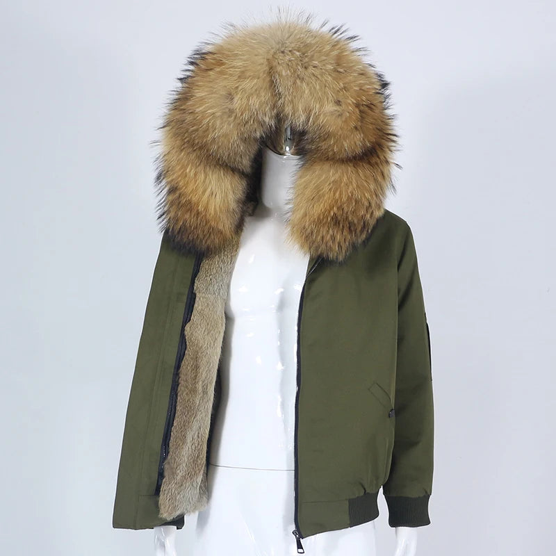 OFTBUY Waterproof Men Bomber Parka Winter Jacket Natural Real Raccoon Fox Fur Coat Collar Hooded Rabbit Liner Streetwear
