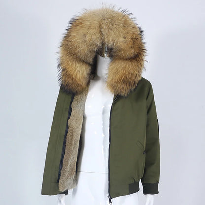 OFTBUY Waterproof Men Bomber Parka Winter Jacket Natural Real Raccoon Fox Fur Coat Collar Hooded Rabbit Liner Streetwear