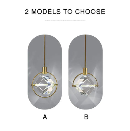 Crystal Led Pendant Lights Kitchen Fixture Suspension Bedside Hanging Lamp Nordic Loft Living Room Dining Room Indoor Home Decor