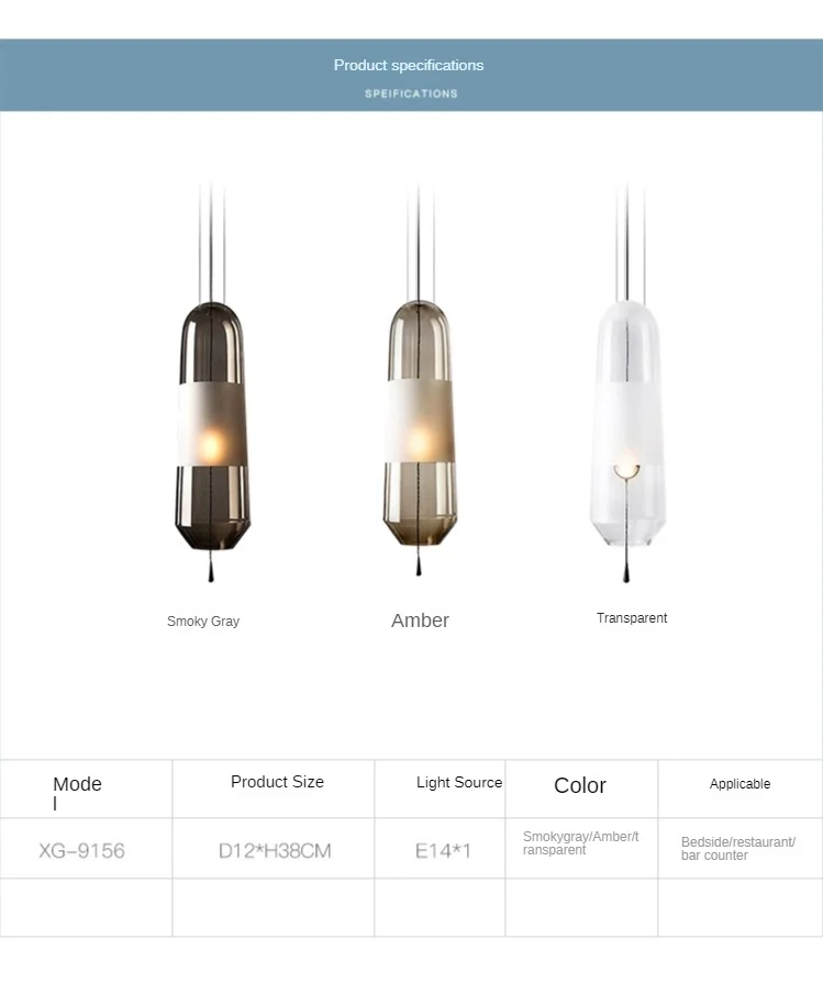 Restaurant Chandelier Lights Bedroom Bedside Living Dining Room Pendant Lamps Glass Decoration Nordic Hanging Kitchen Lighting