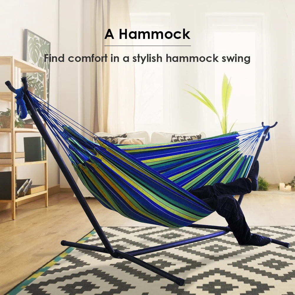 Outdoor Convenient Portable Canvas Hammock No Stand Multi-functional Practical Camping Sleep Swing Hanging Bed Garden Furniture