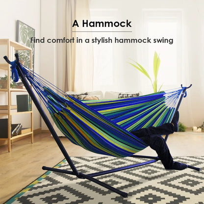 Outdoor Convenient Portable Canvas Hammock No Stand Multi-functional Practical Camping Sleep Swing Hanging Bed Garden Furniture