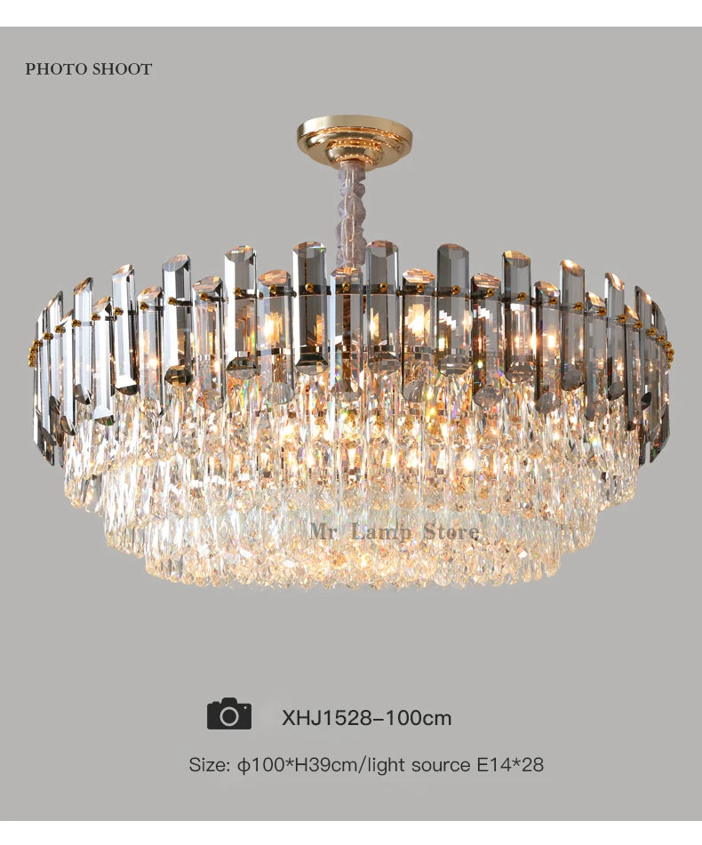 Ceiling Lamp For Living Room  Round Crystal Kitchen Lamp Simple Modern Atmosphere Bedroom Dining Room Lamp Light Pandant lights