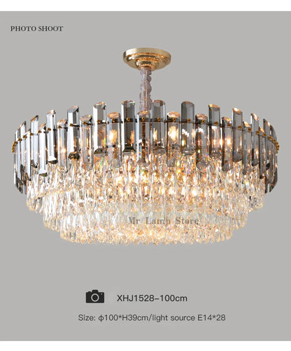 Ceiling Lamp For Living Room  Round Crystal Kitchen Lamp Simple Modern Atmosphere Bedroom Dining Room Lamp Light Pandant lights
