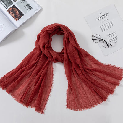2026 Muslim Fashion Women Crinkle Hijab Scarf Soft Solid Head Scarves Turban Shawls and Wraps Hijab femme musulman kopftuch