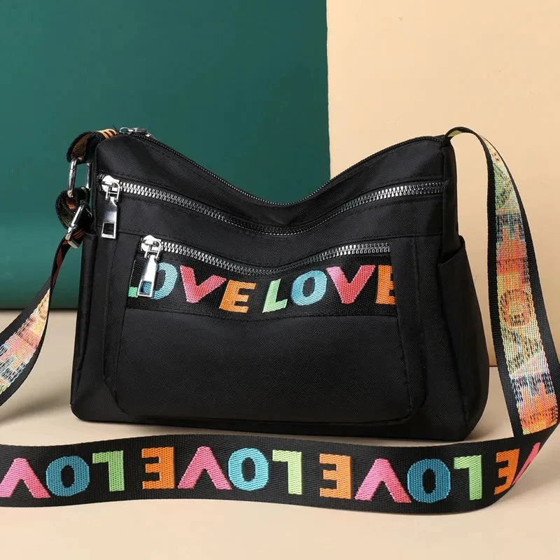 Women's Crossbody Bag Waterproof Nylon Oxford Shoulder Messenger Bags Casual Large Capacity Handbag Ladies Travel Shopping Tote