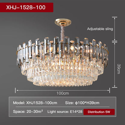 Ceiling Lamp For Living Room  Round Crystal Kitchen Lamp Simple Modern Atmosphere Bedroom Dining Room Lamp Light Pandant lights