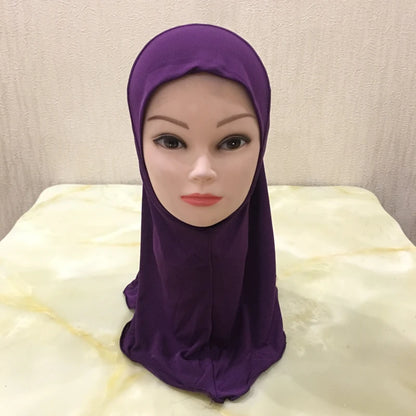 H061 Beautiful plain small girl hijab simple cute hijab hats women's caps can fit 2-6 years old girls