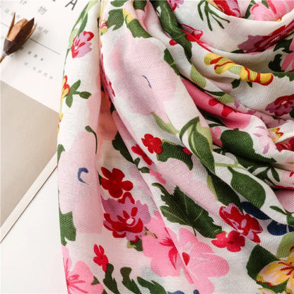 2026 Luxury Brand Ink Painting Floral Tassel Viscose Shawl Scarf Lady High Quality Pashmina Hijab and Wraps Foulard Muslim Sjaal