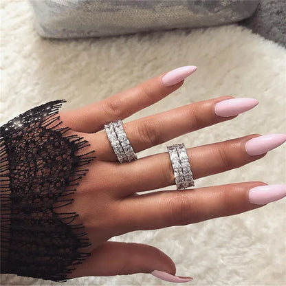 Wholesale Eternity Band Promise ring 925 Sterling silver Diamond cz Engagement Wedding Rings for women Men Finger Party Jewelry