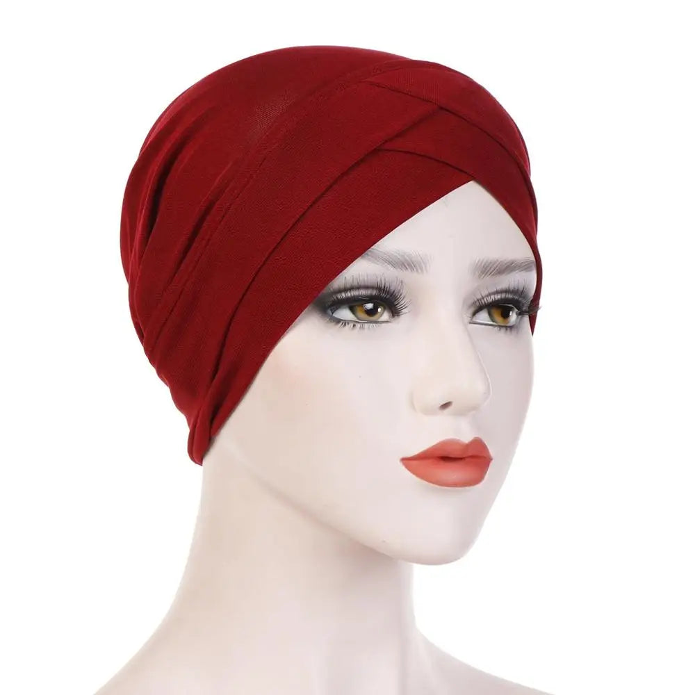 2020 Full Cover Inner Hijab Caps Muslim stretch Turban cap Islamic Underscarf Bonnet Solid Modal Under Scarf caps turbante mujer