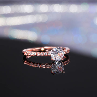 Huitan Wedding Band Eternity Rings Women Brilliant Round Zirconia Luxury Engagement Rings Thin Elegant Female Jewelry Drop Ship