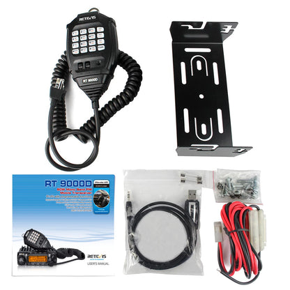 Retevis RT-9000D Mobile Car Radio Station Transceiver VHF UHF 200CH Scrambler Walkie Talkie VOX CTCSS/DCS for Bus Truck Lorry