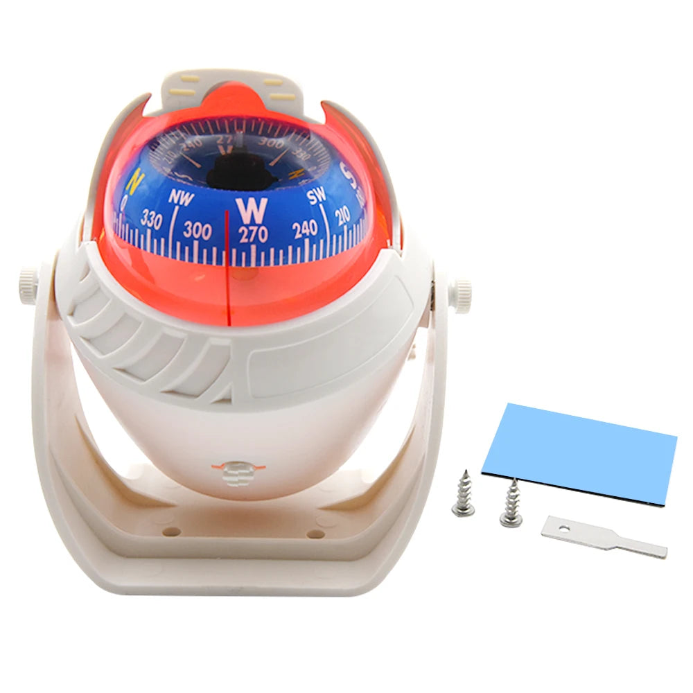 Waterproof Nautical Compass Sea Pivoting Marine Boat Compass With Electronic LED Night Light For Marine Navigation Positioning
