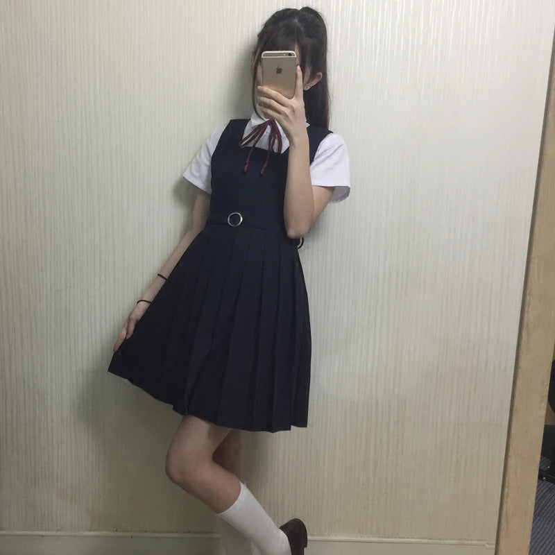 Japanese student JK uniform Cape skirt white blouse sailor's vest dress class uniform school uniform suit
