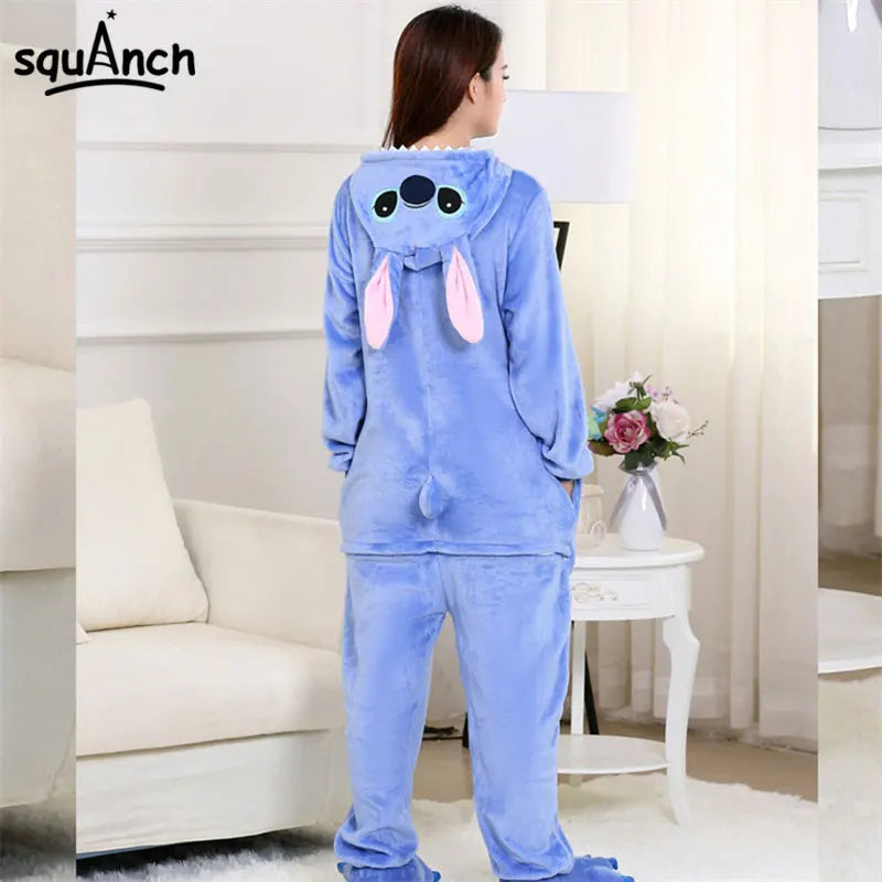 Anime Kigurumis Onesies With Slippers Overalls Adult Women Men Blue Animal Pajama Button Zipper Jumpsuit Funny Outfit XXL Suit